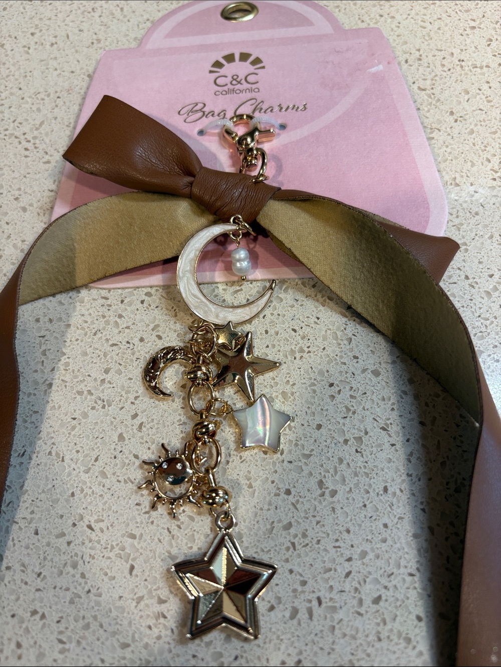 C&C California Gold Sun Moon & Stars Bag Charm